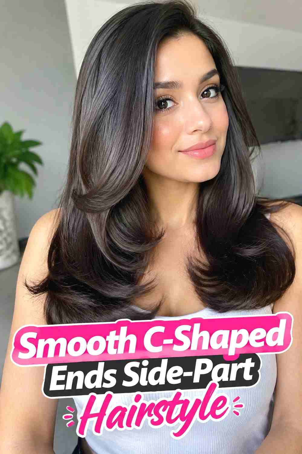 13. Smooth C Shaped Ends Side Part Hairstyle