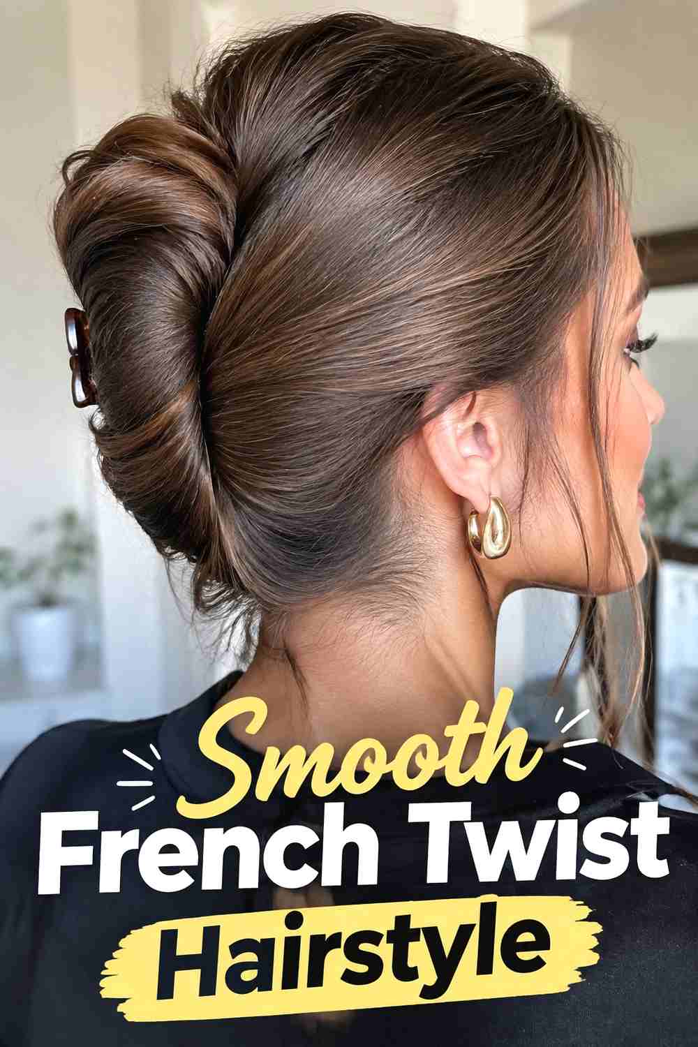 2. Smooth French Twist Hairstyle