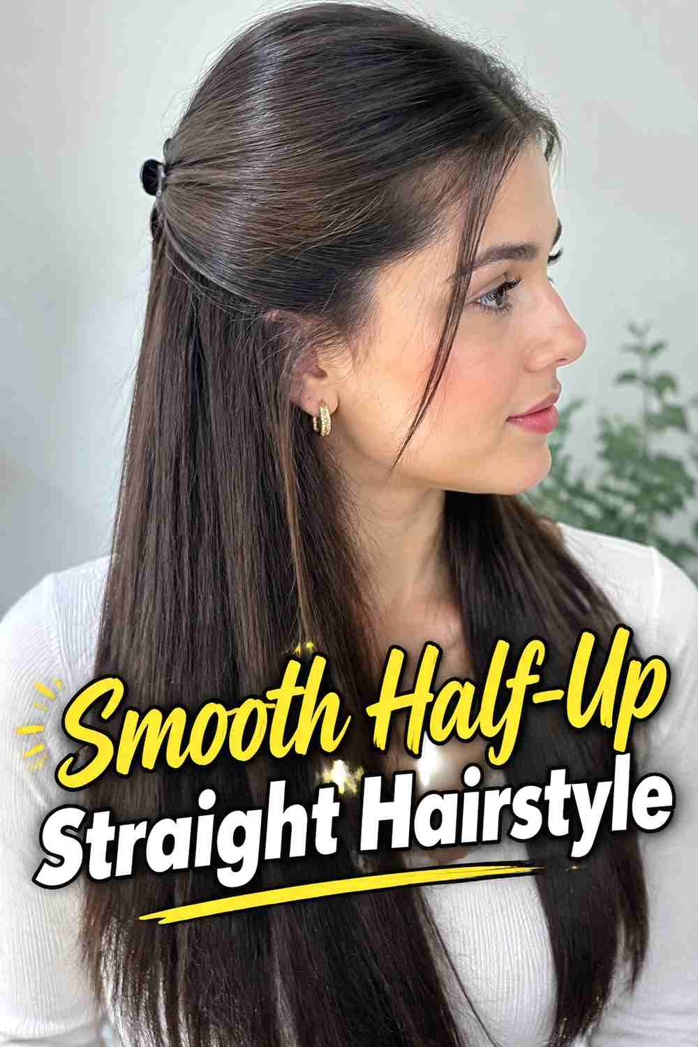 10. Smooth Half Up Straight Hairstyle