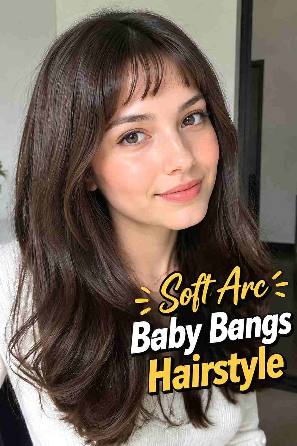 1. Soft Arc Baby Bangs Hairstyle