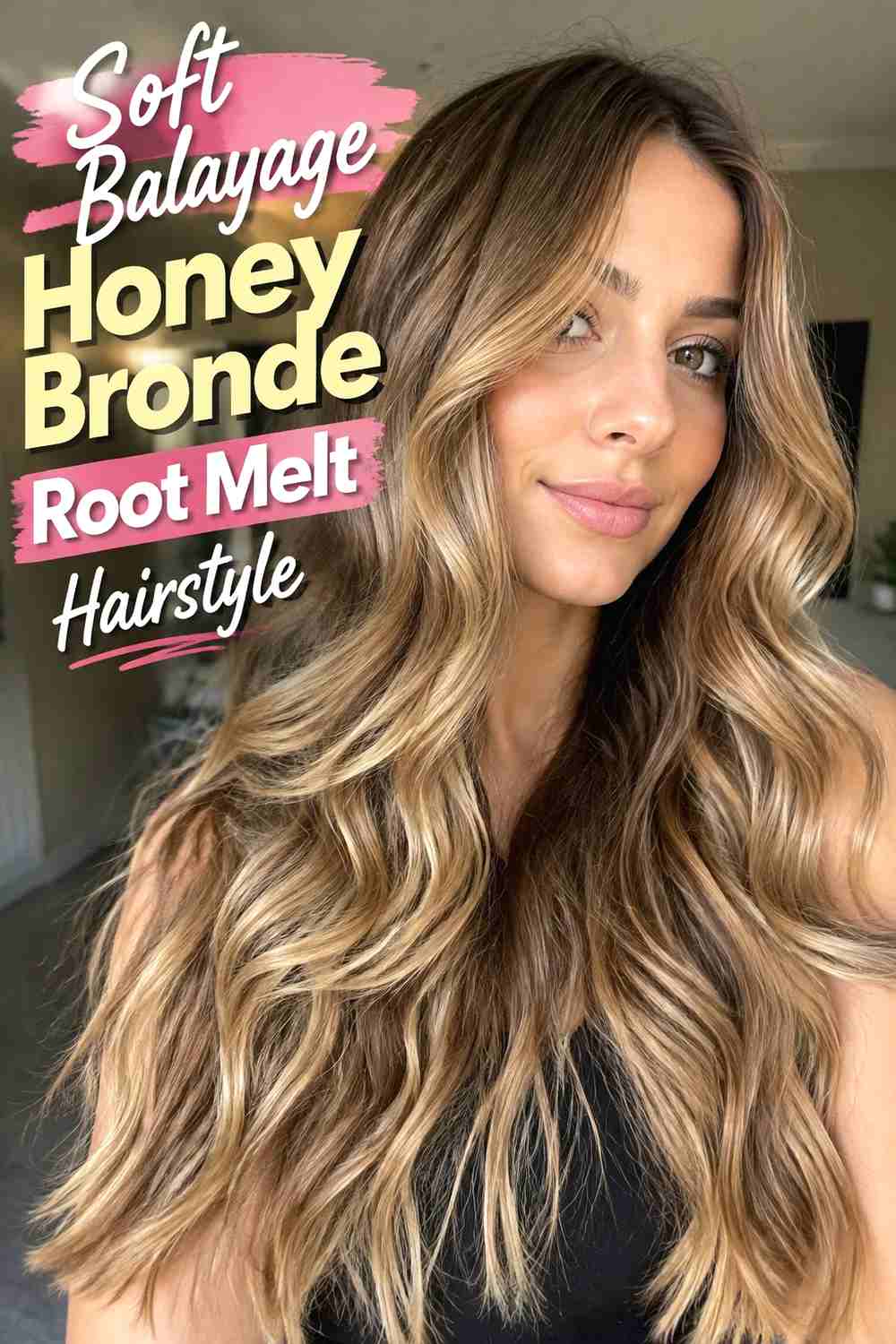 7. Soft Balayage Honey Bronde Root Melt Hairstyle