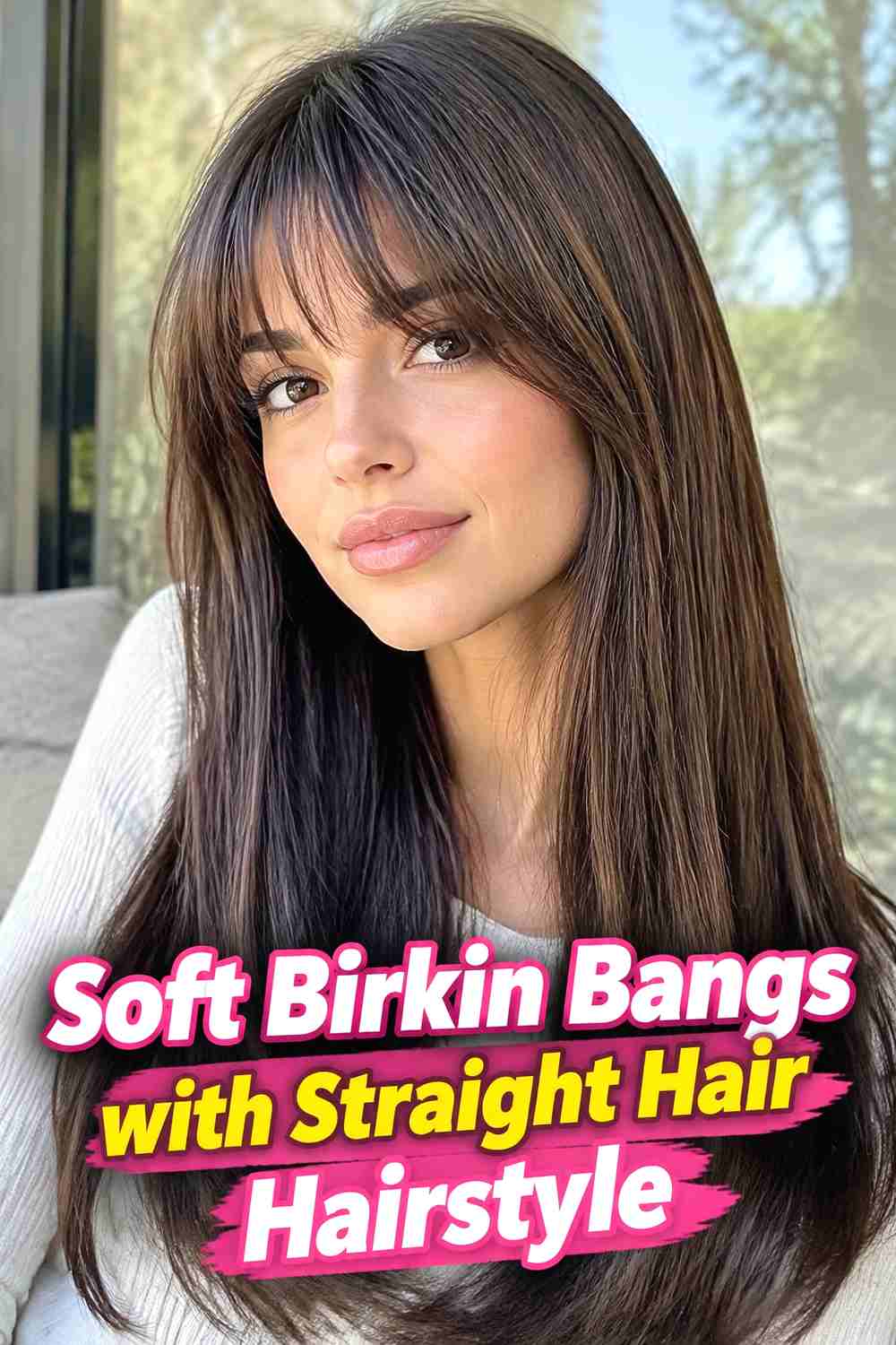 7. Soft Birkin Bangs With Straight Hair Hairstyle