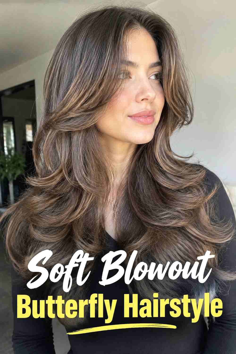 4. Soft Blowout Butterfly Hairstyle