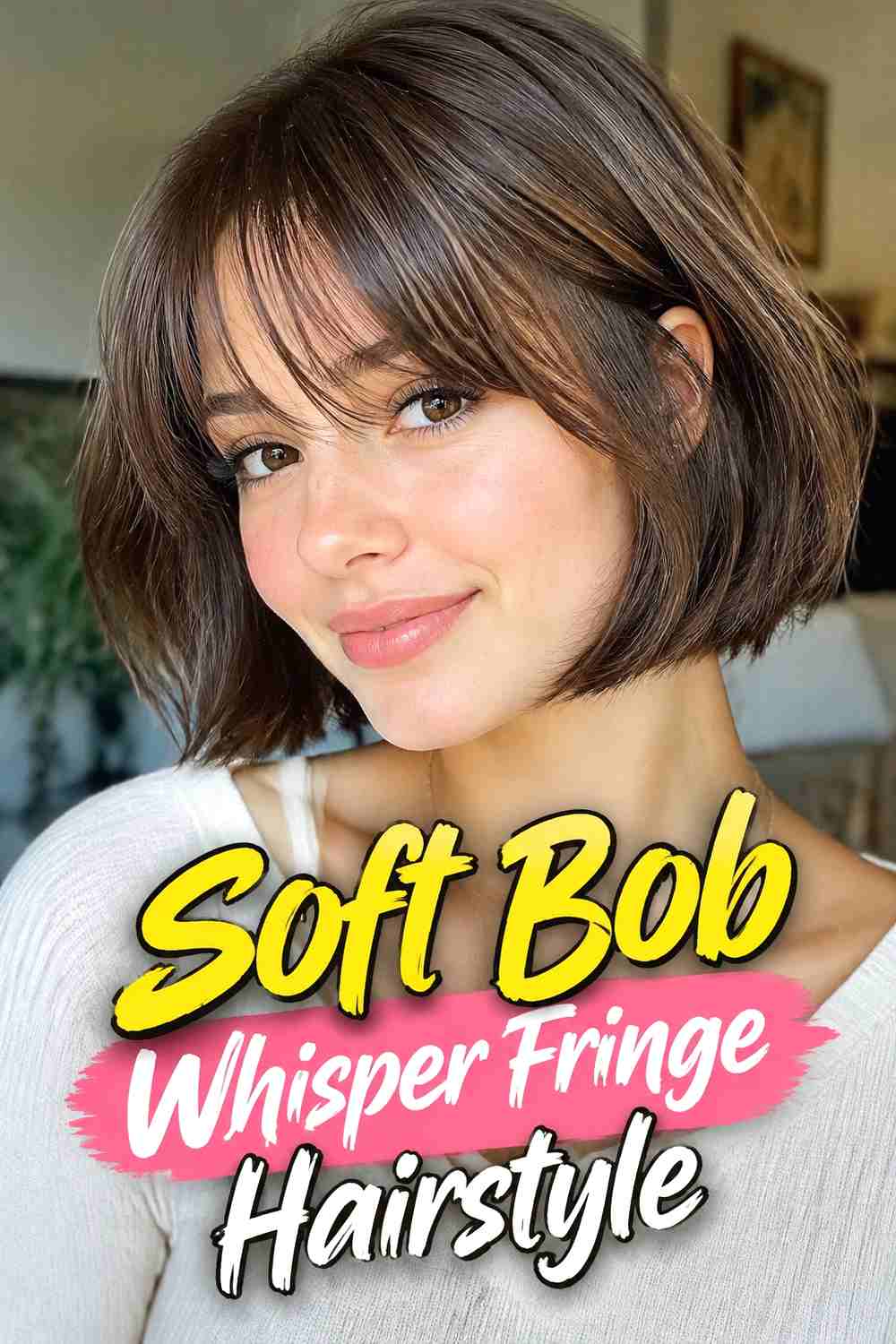 3. Soft Bob Whisper Fringe Hairstyle