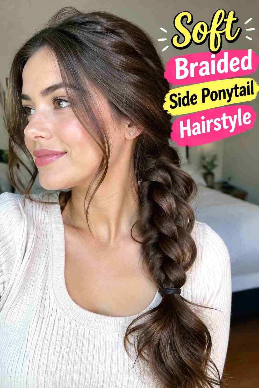 9. Soft Braided Side Ponytail Hairstyle