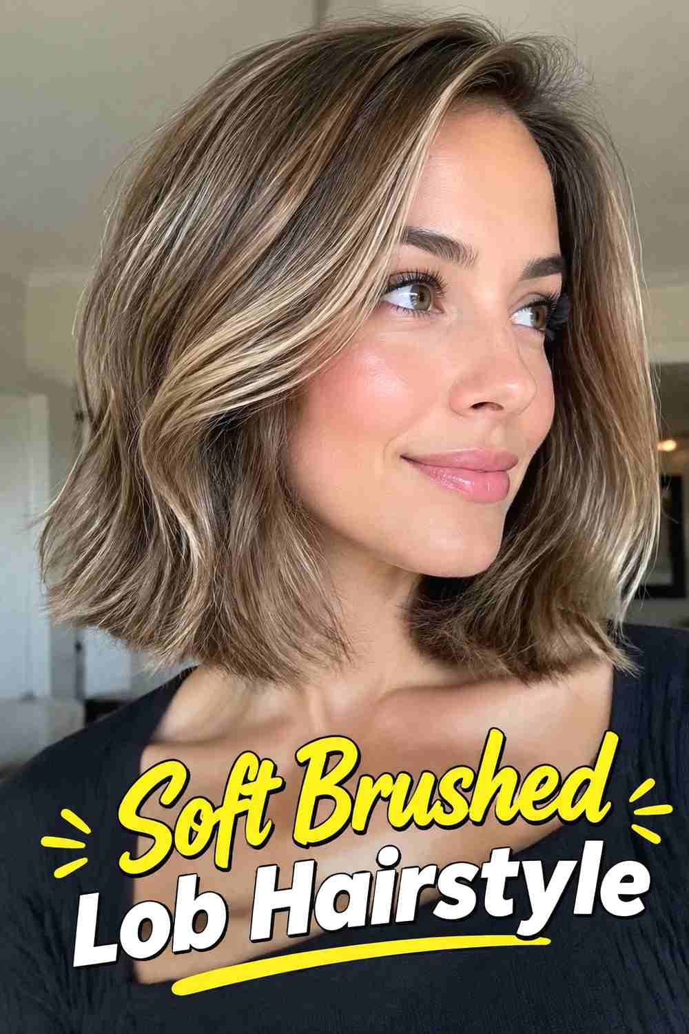 1. Soft Brushed Lob Hairstyle