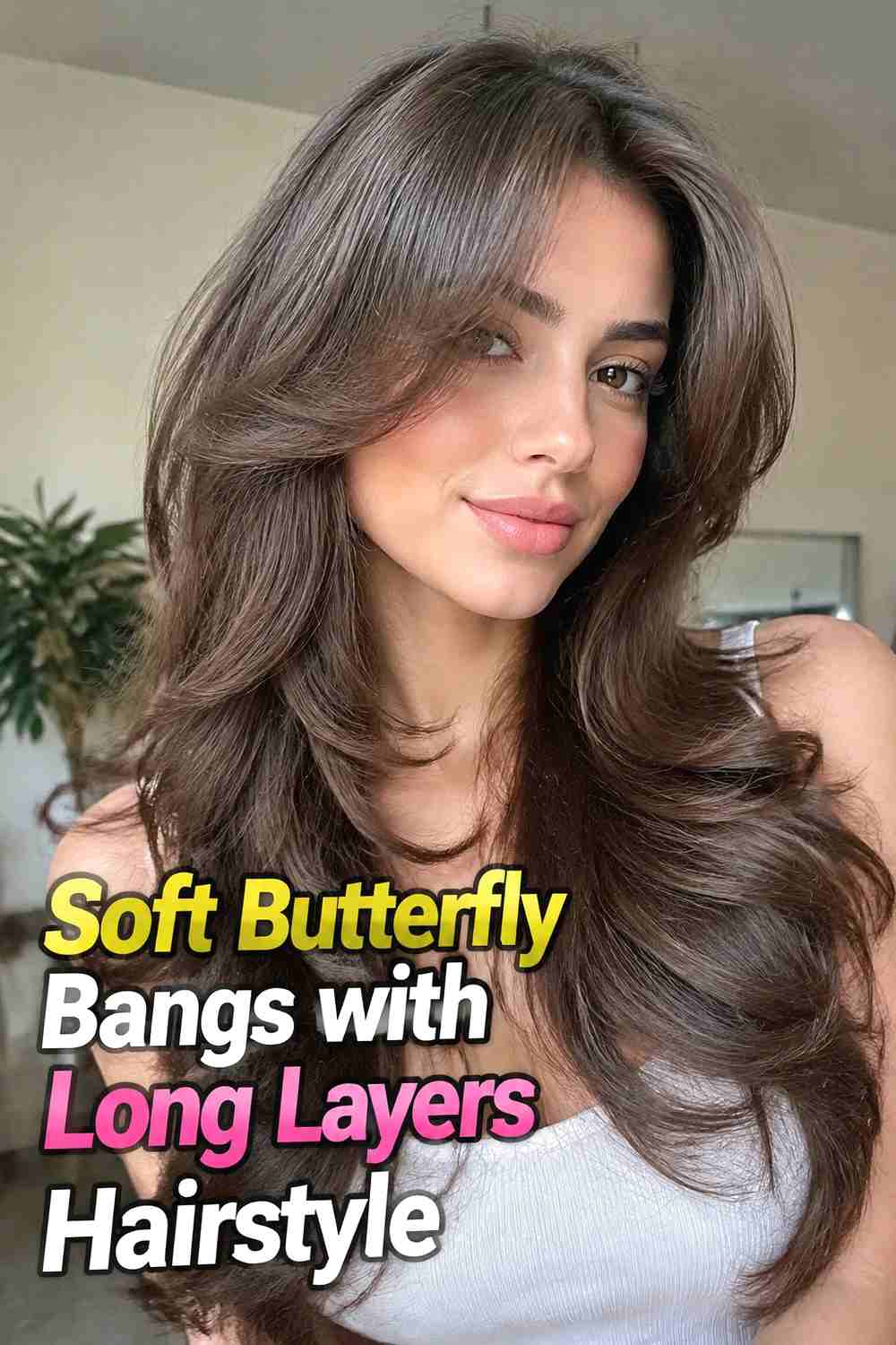 1. Soft Butterfly Bangs With Long Layers Hairstyle