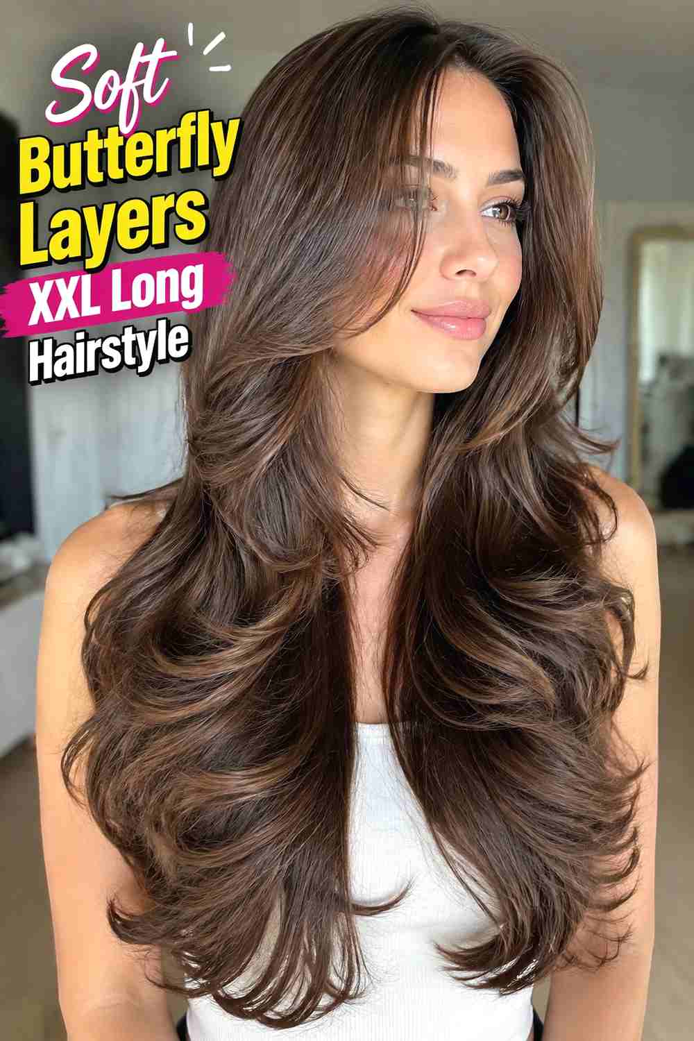 2. Soft Butterfly Layers Xxl Long Hairstyle