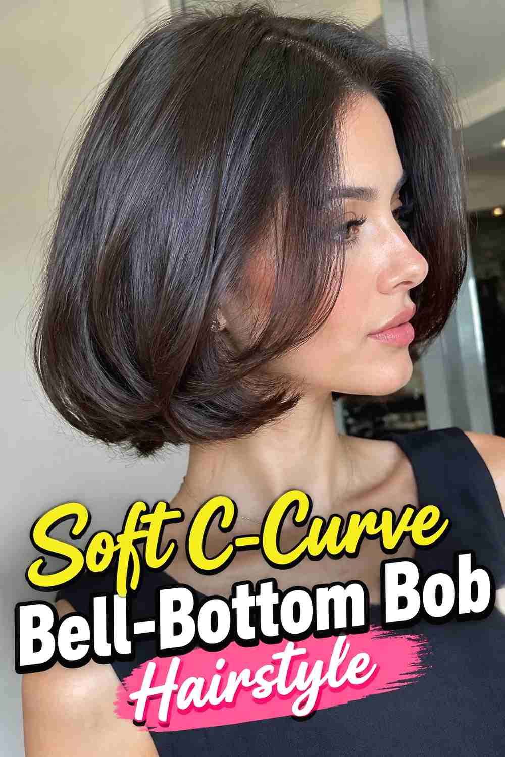 15. Soft C Curve Bell Bottom Bob Hairstyle