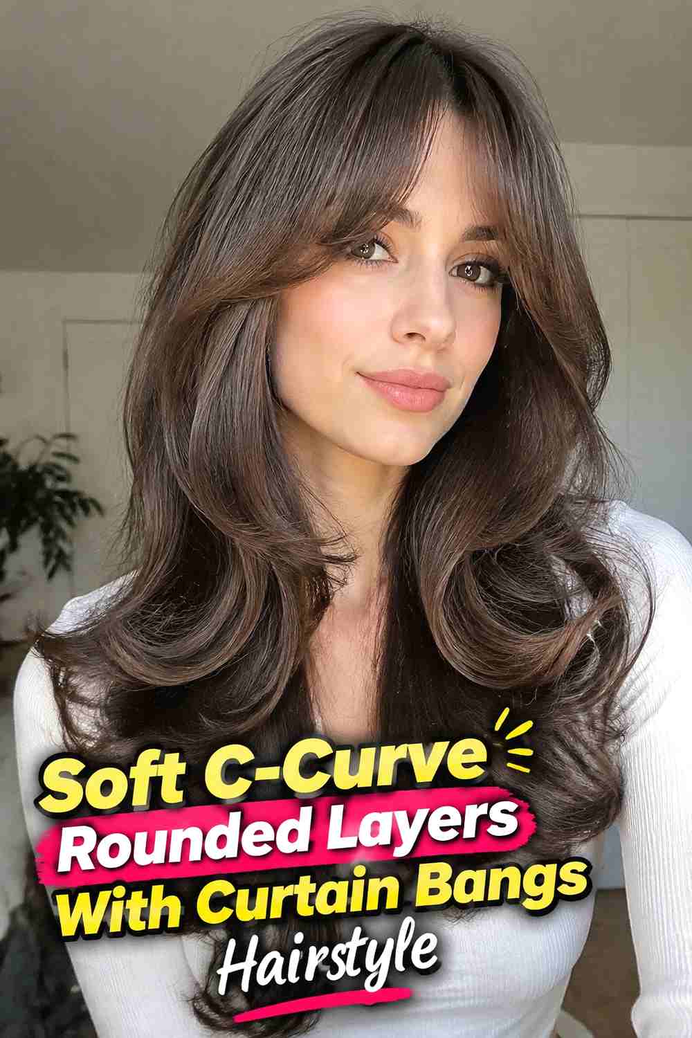 13. Soft C Curve Rounded Layers With Curtain Bangs Hairstyle
