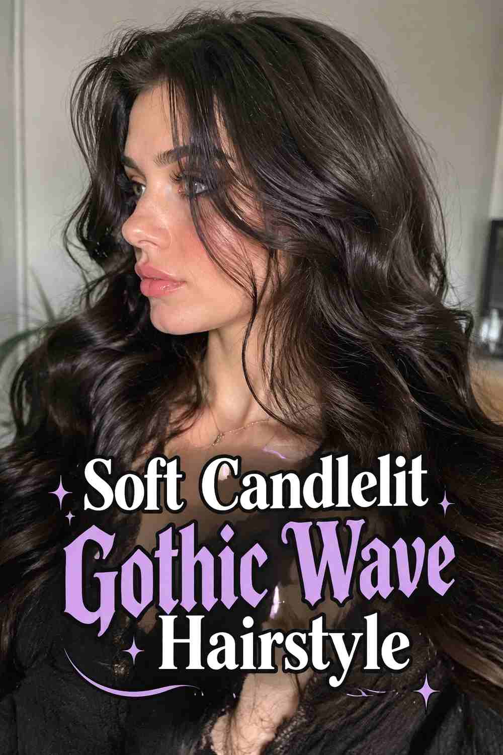 1. Soft Candlelit Gothic Wave Hairstyle