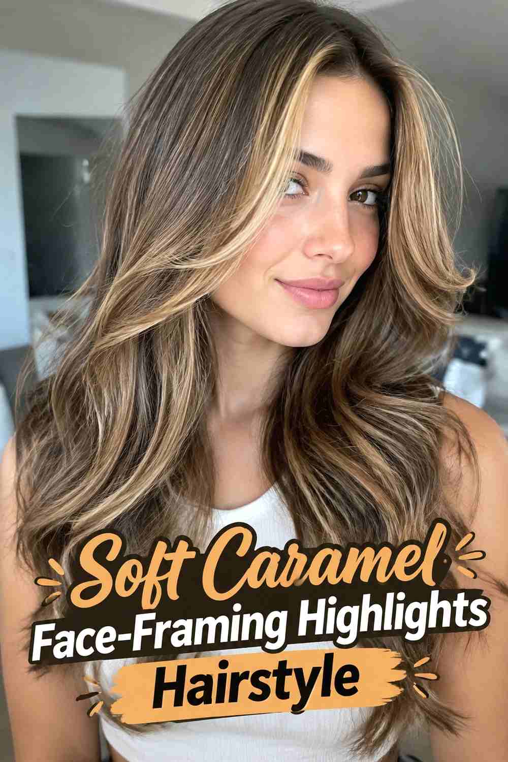 1. Soft Caramel Face Framing Highlights Hairstyle