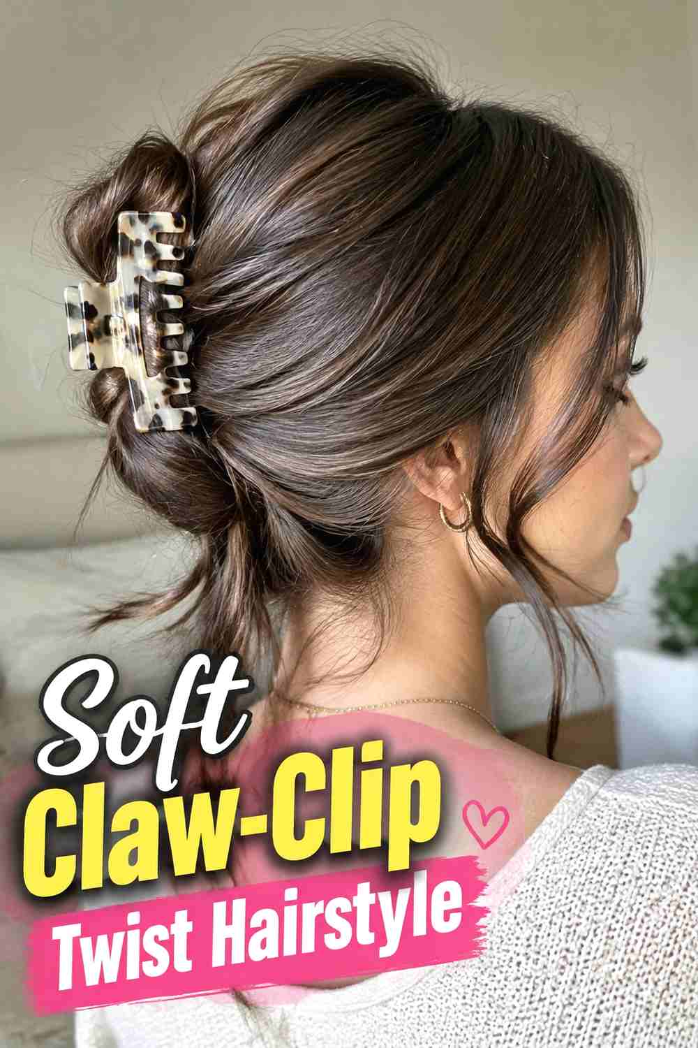 2. Soft Claw Clip Twist Hairstyle