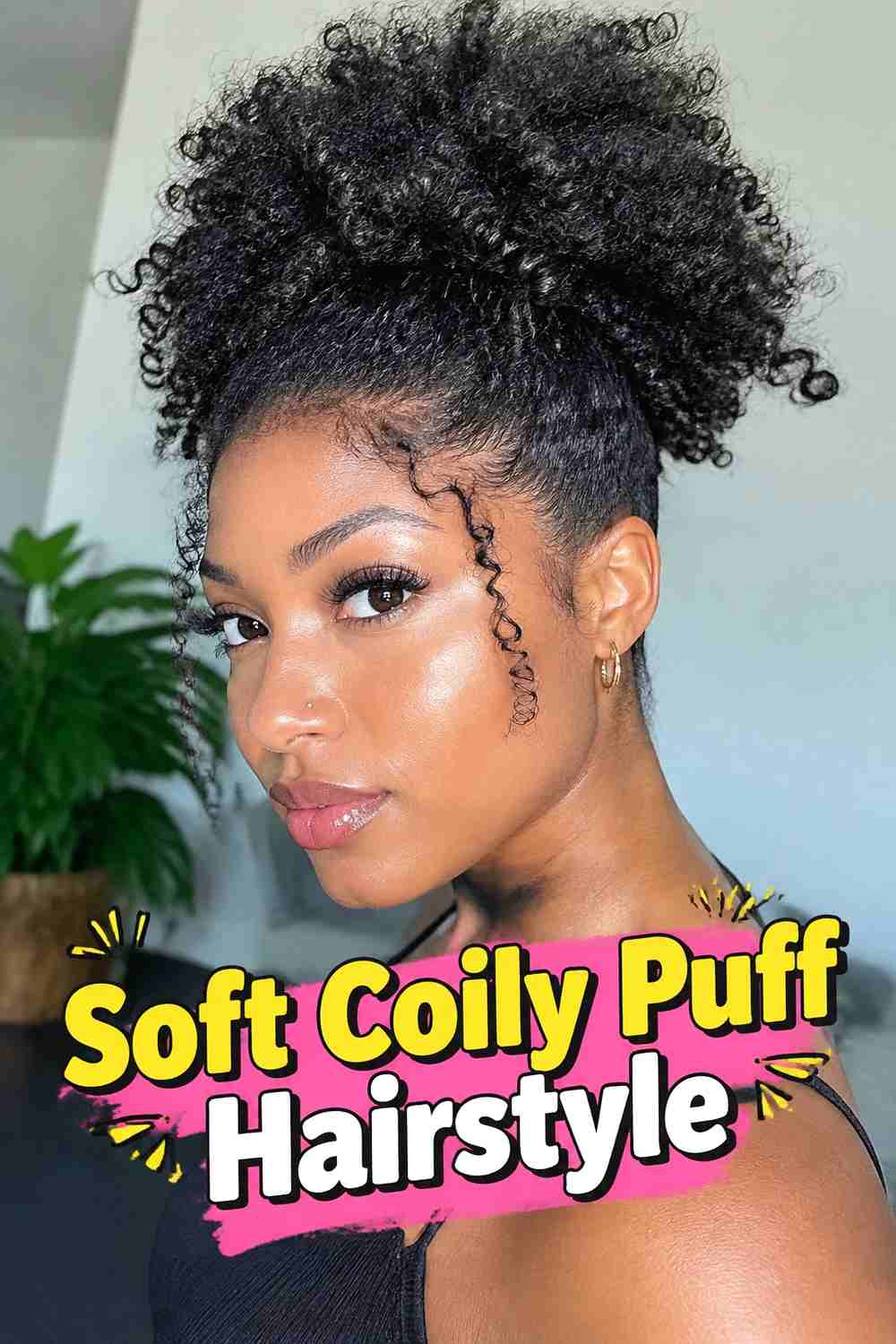 13. Soft Coily Puff Hairstyle
