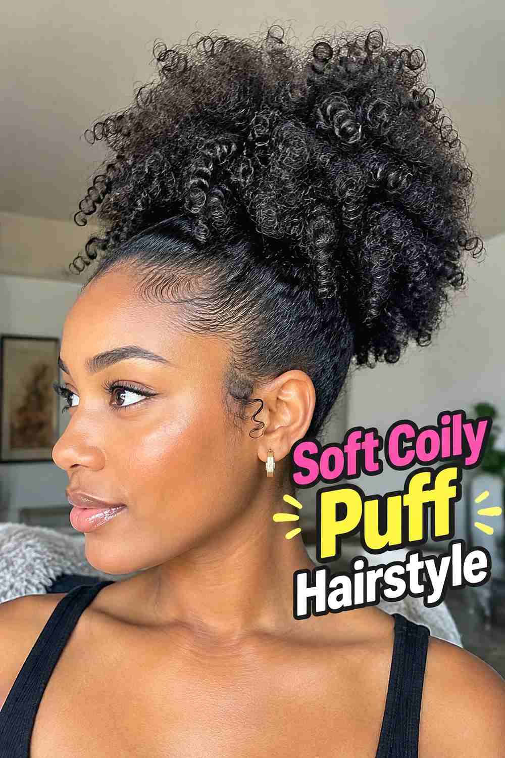18. Soft Coily Puff Hairstyle