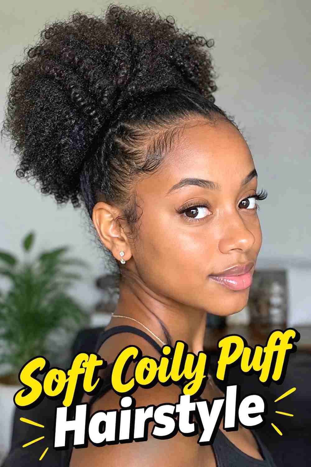 15. Soft Coily Puff Hairstyle