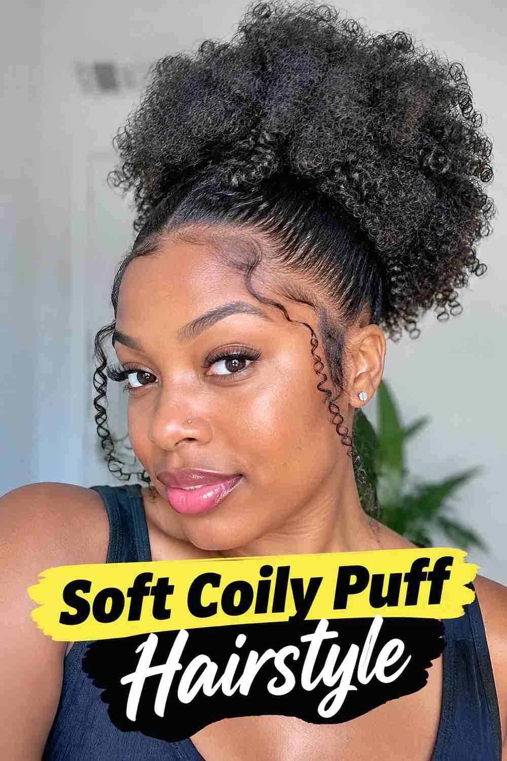 13. Soft Coily Puff Hairstyle