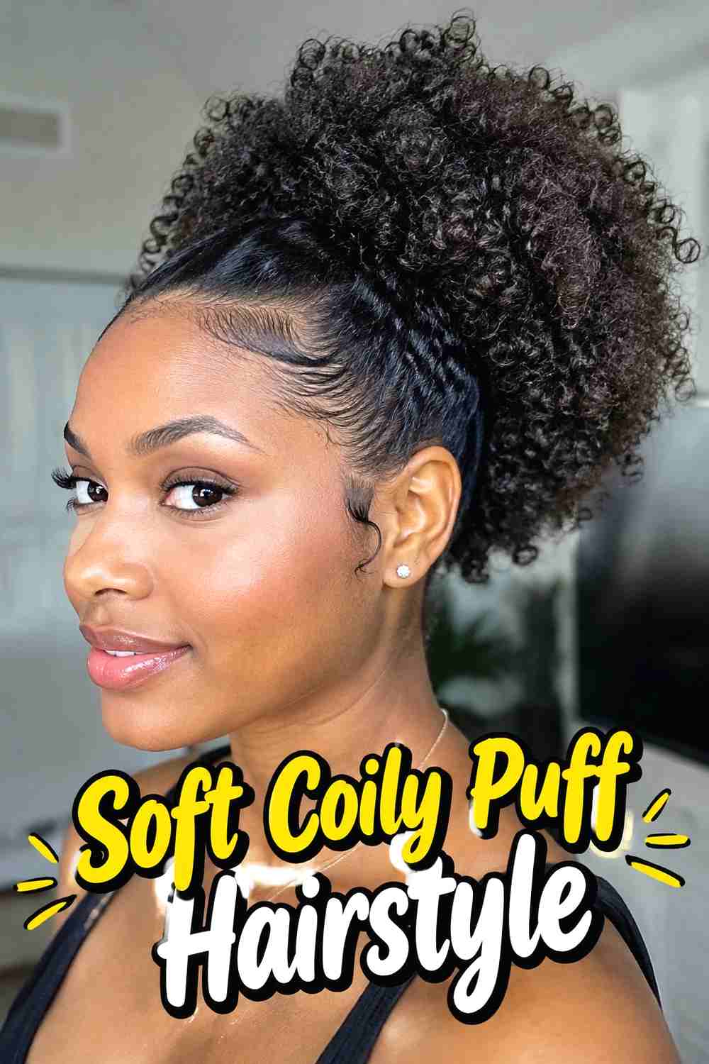 13. Soft Coily Puff Hairstyle