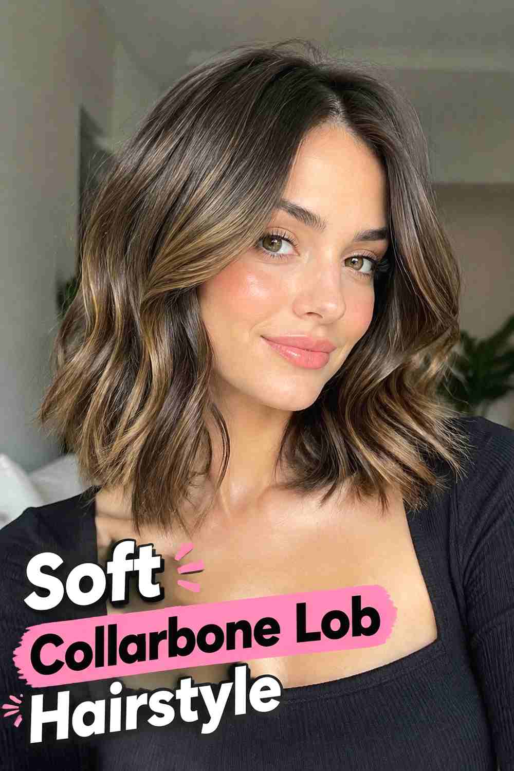 2. Soft Collarbone Lob Hairstyle