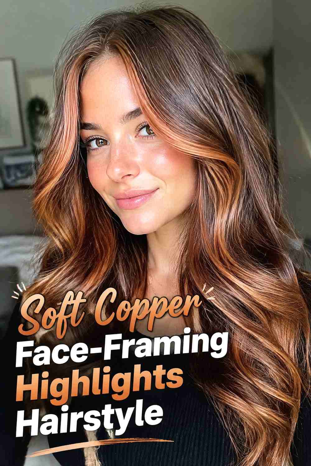 12. Soft Copper Face Framing Highlights Hairstyle