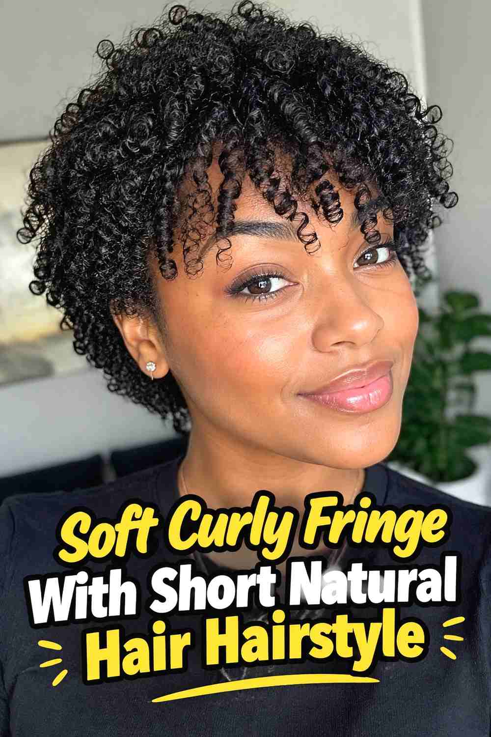 19. Soft Curly Fringe With Short Natural Hair Hairstyle