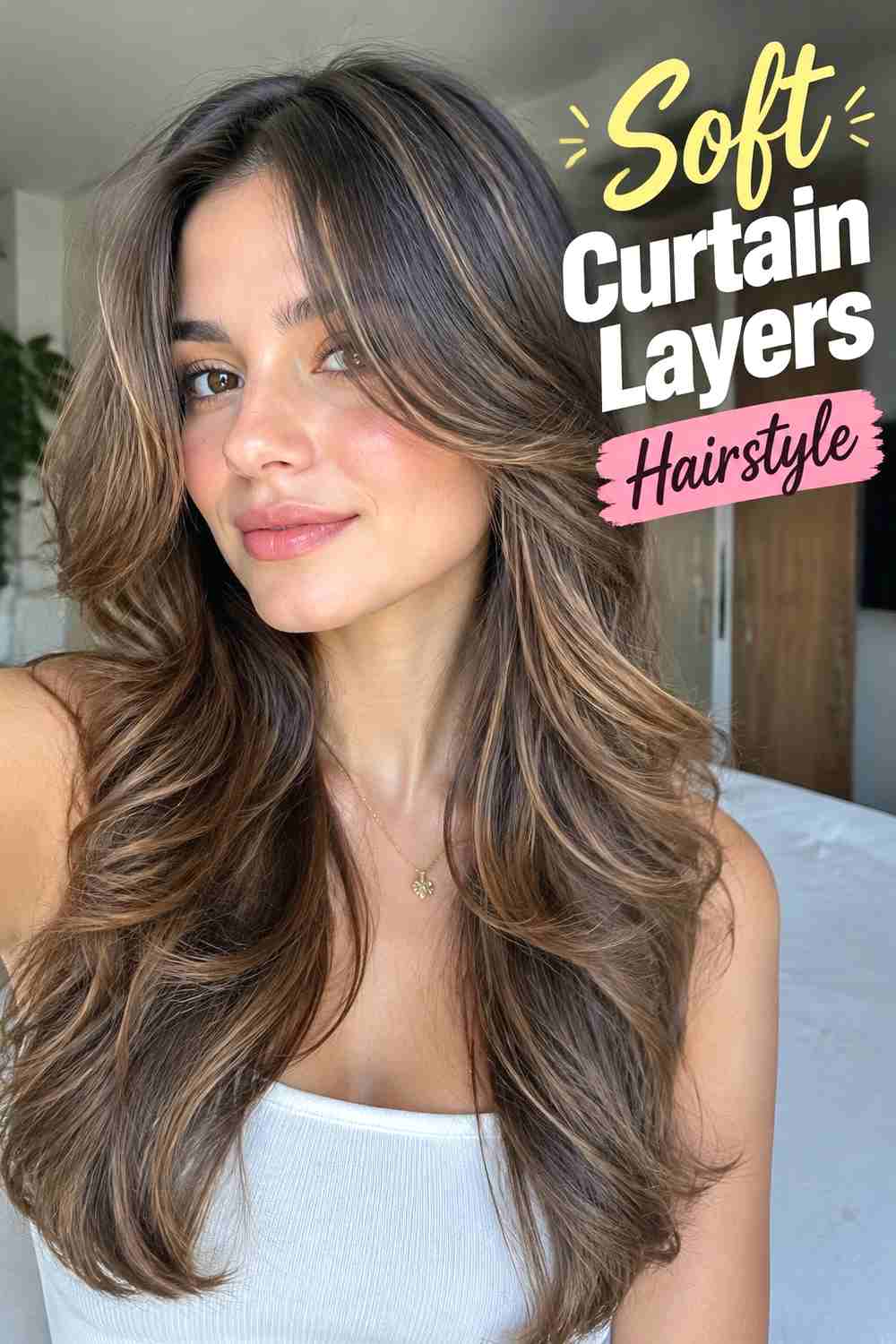 2. Soft Curtain Layers Hairstyle