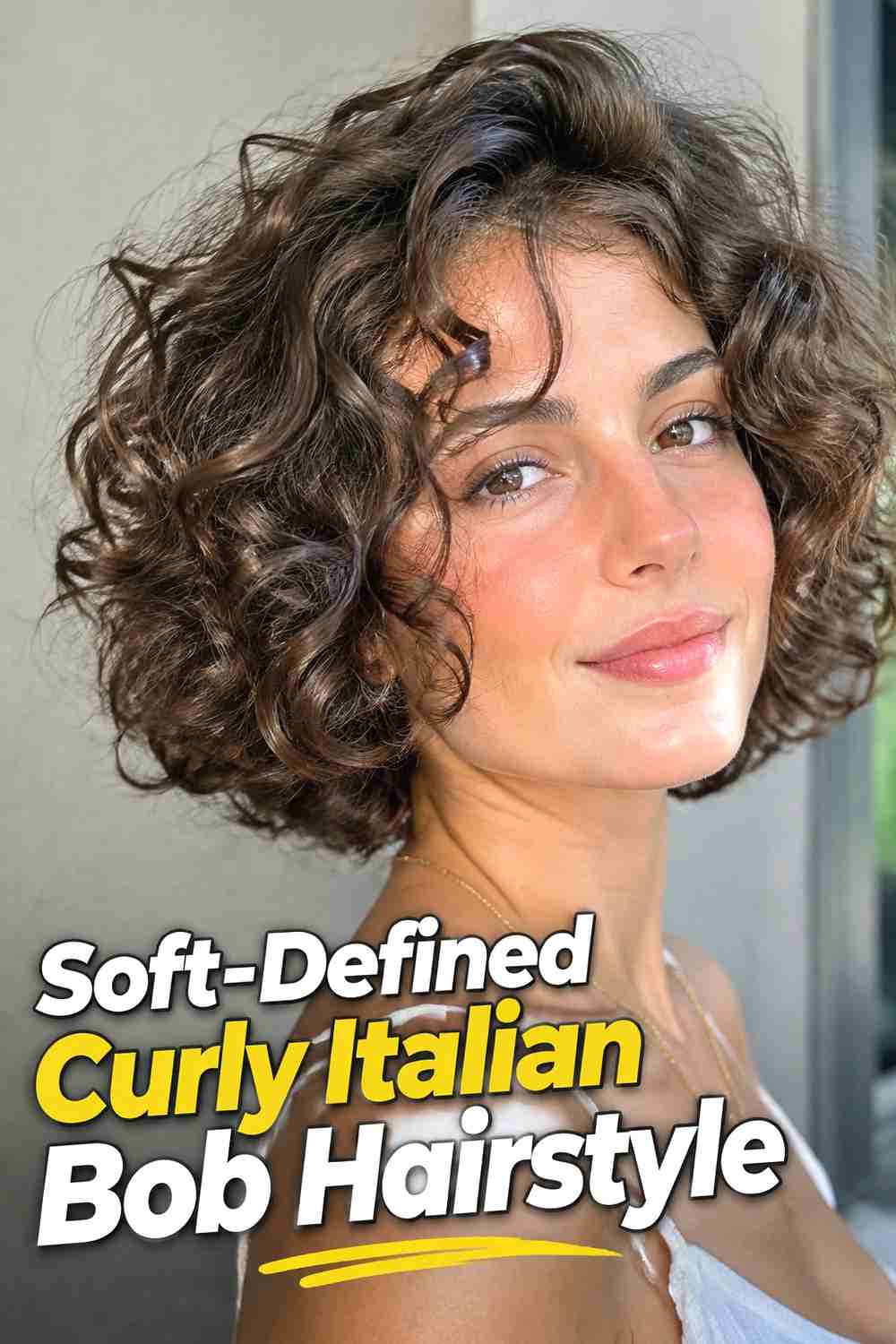 7. Soft Defined Curly Italian Bob Hairstyle