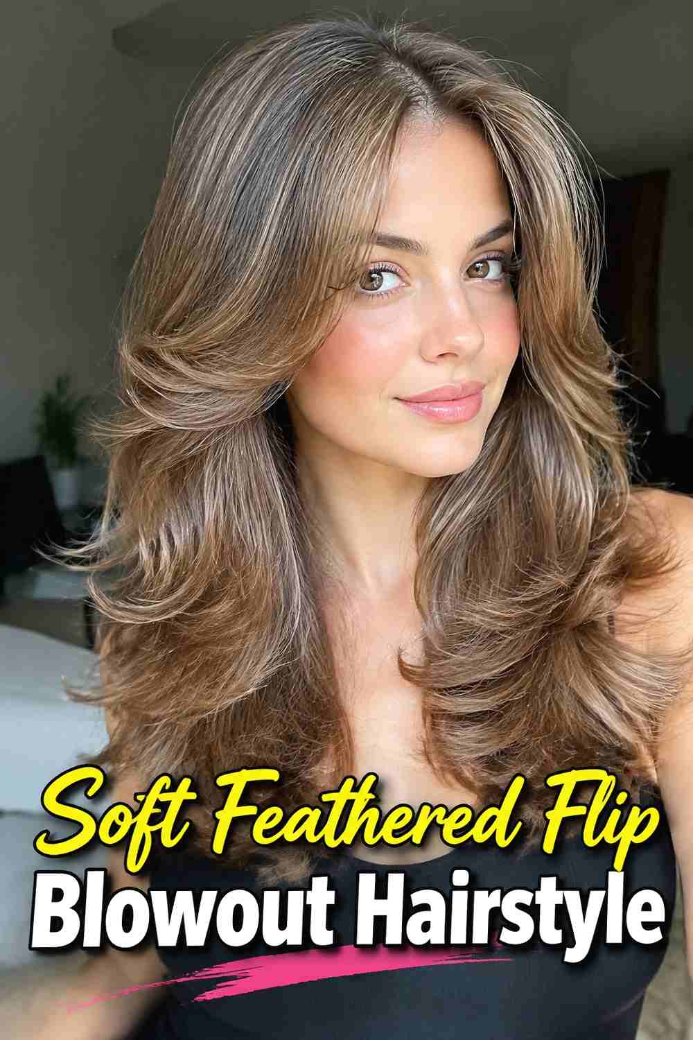 2. Soft Feathered Flip Blowout Hairstyle