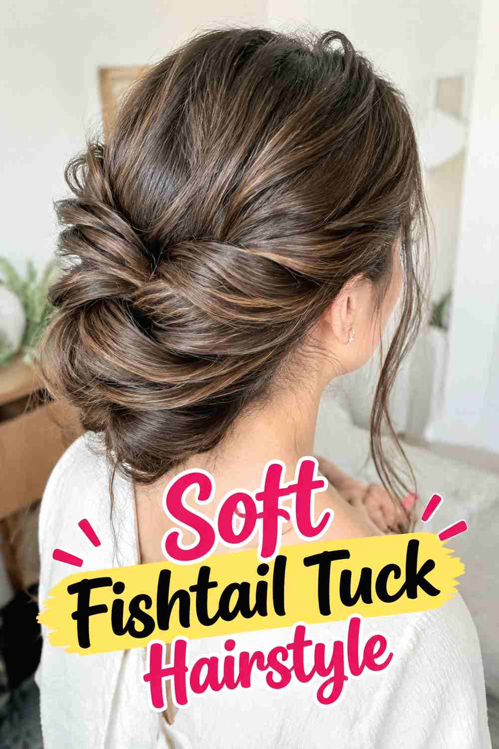 7. Soft Fishtail Tuck Hairstyle