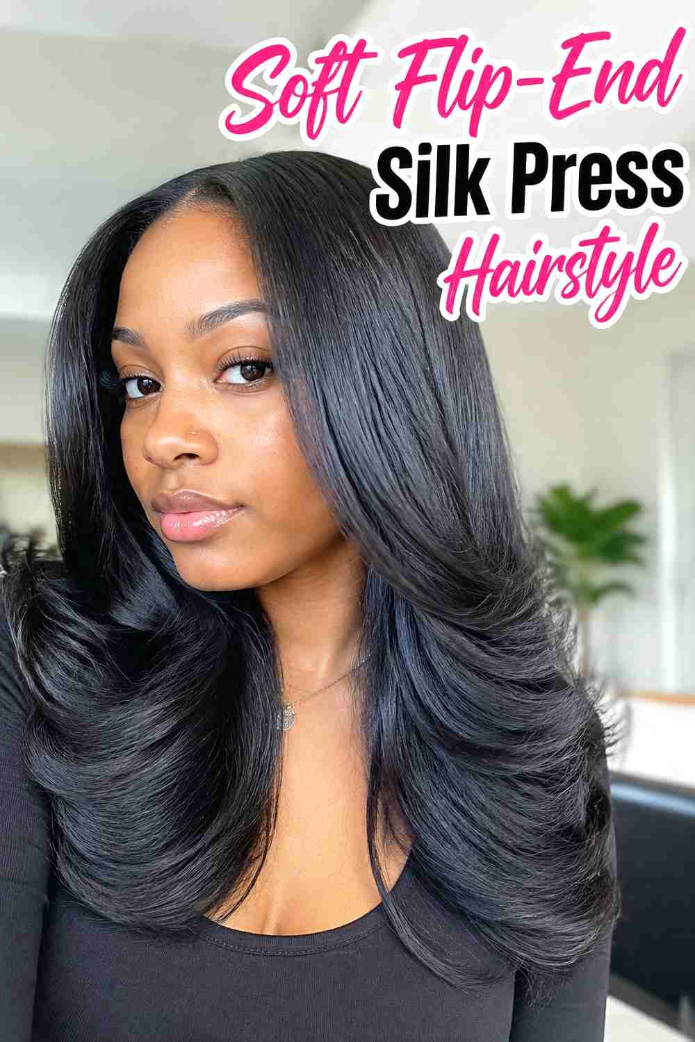 11. Soft Flip End Silk Press Hairstyle