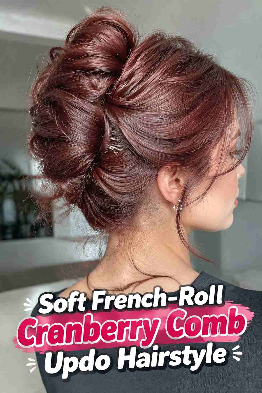 5. Soft French Roll Cranberry Comb Updo Hairstyle