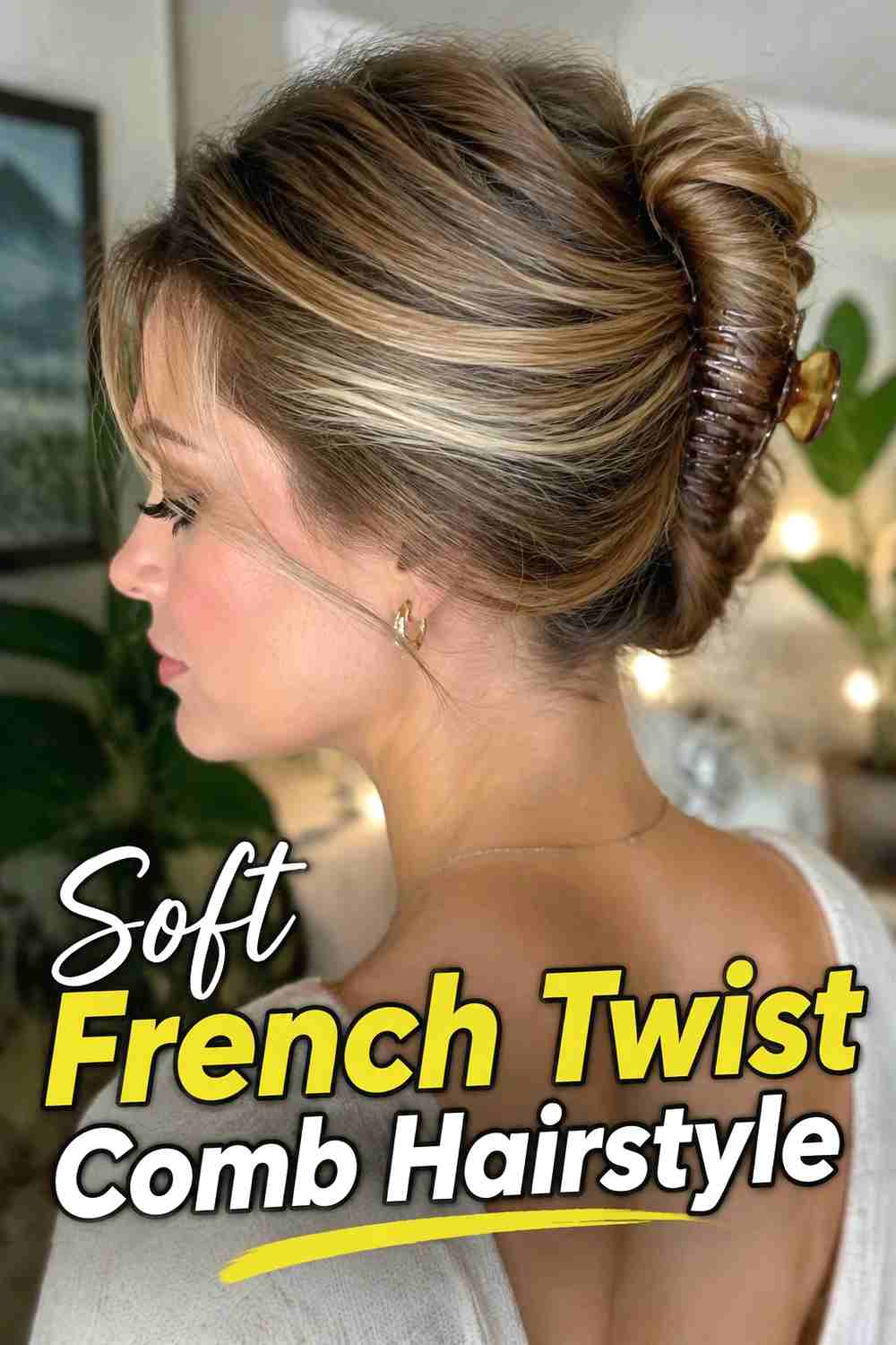 1. Soft French Twist Comb Hairstyle