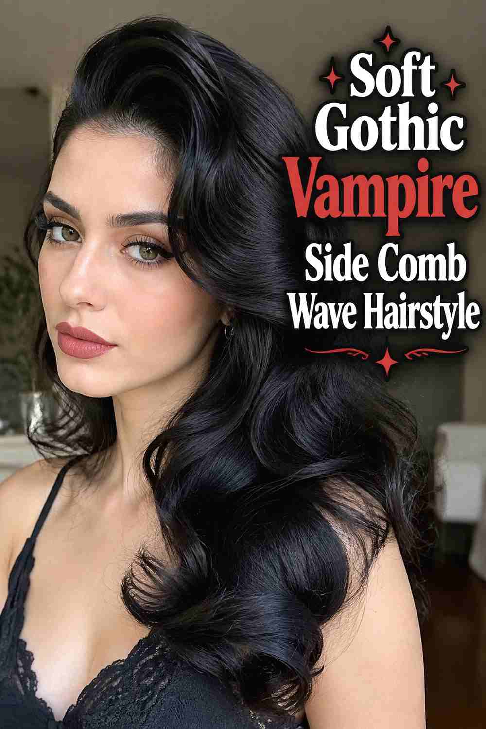 11. Soft Gothic Vampire Side Comb Wave Hairstyle