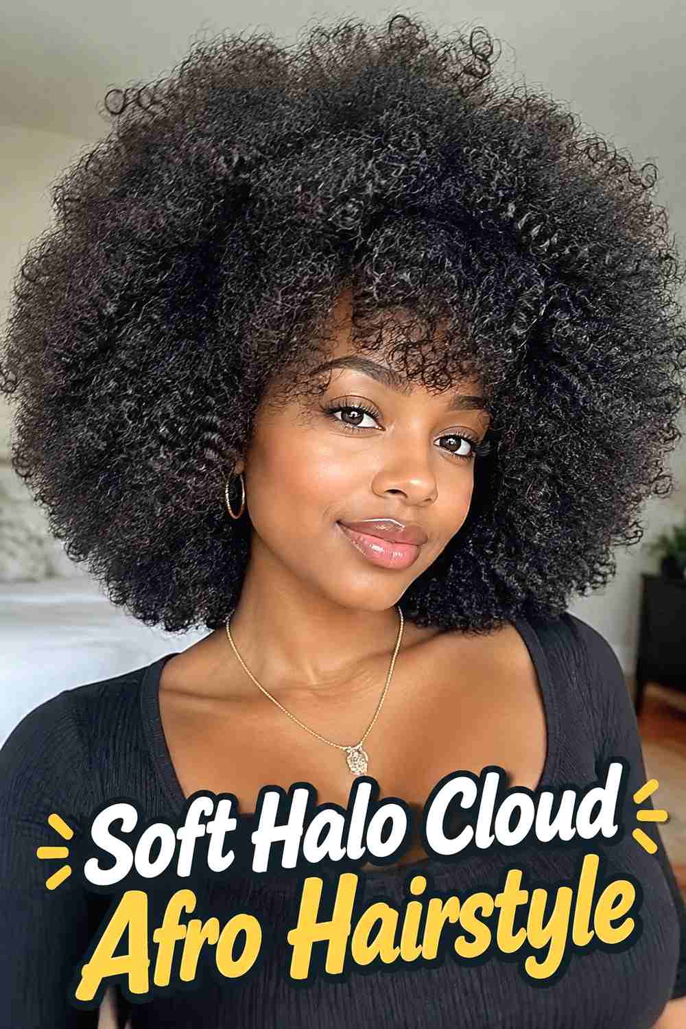 2. Soft Halo Cloud Afro Hairstyle