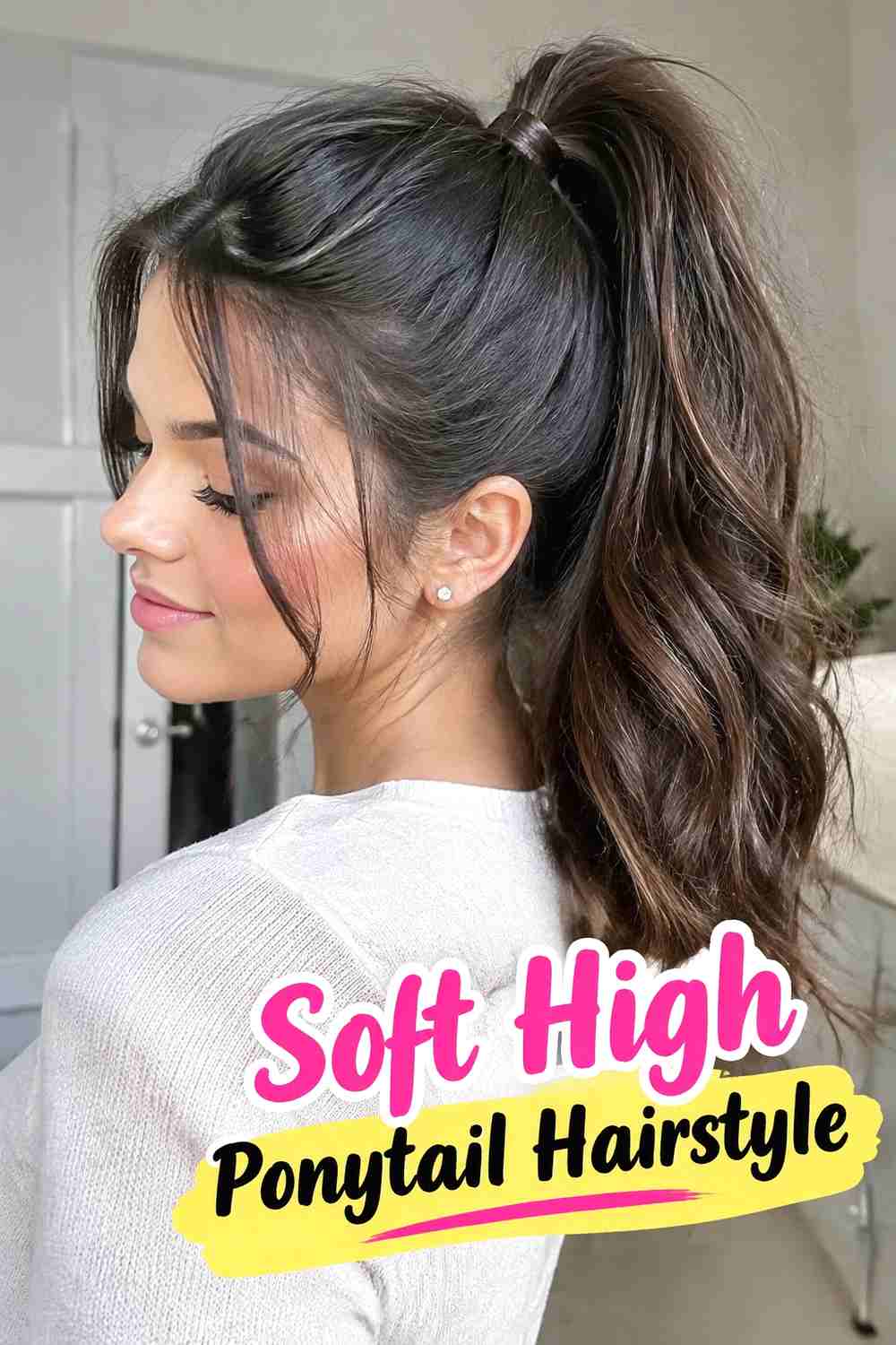 14. Soft High Ponytail Hairstyle