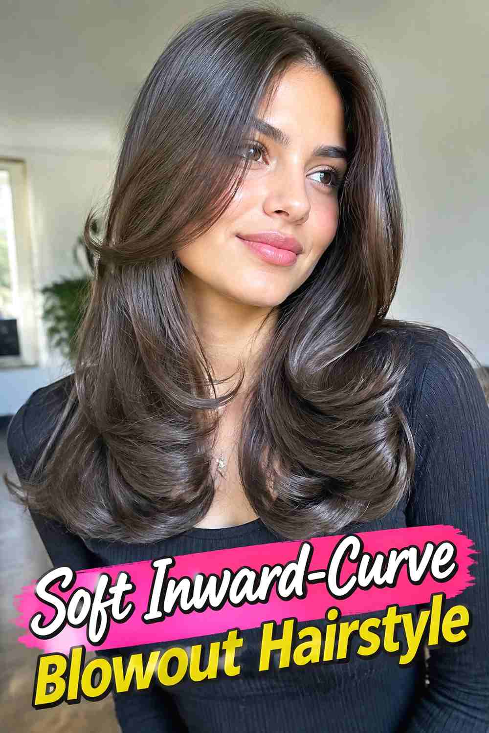2. Soft Inward Curve Blowout Hairstyle