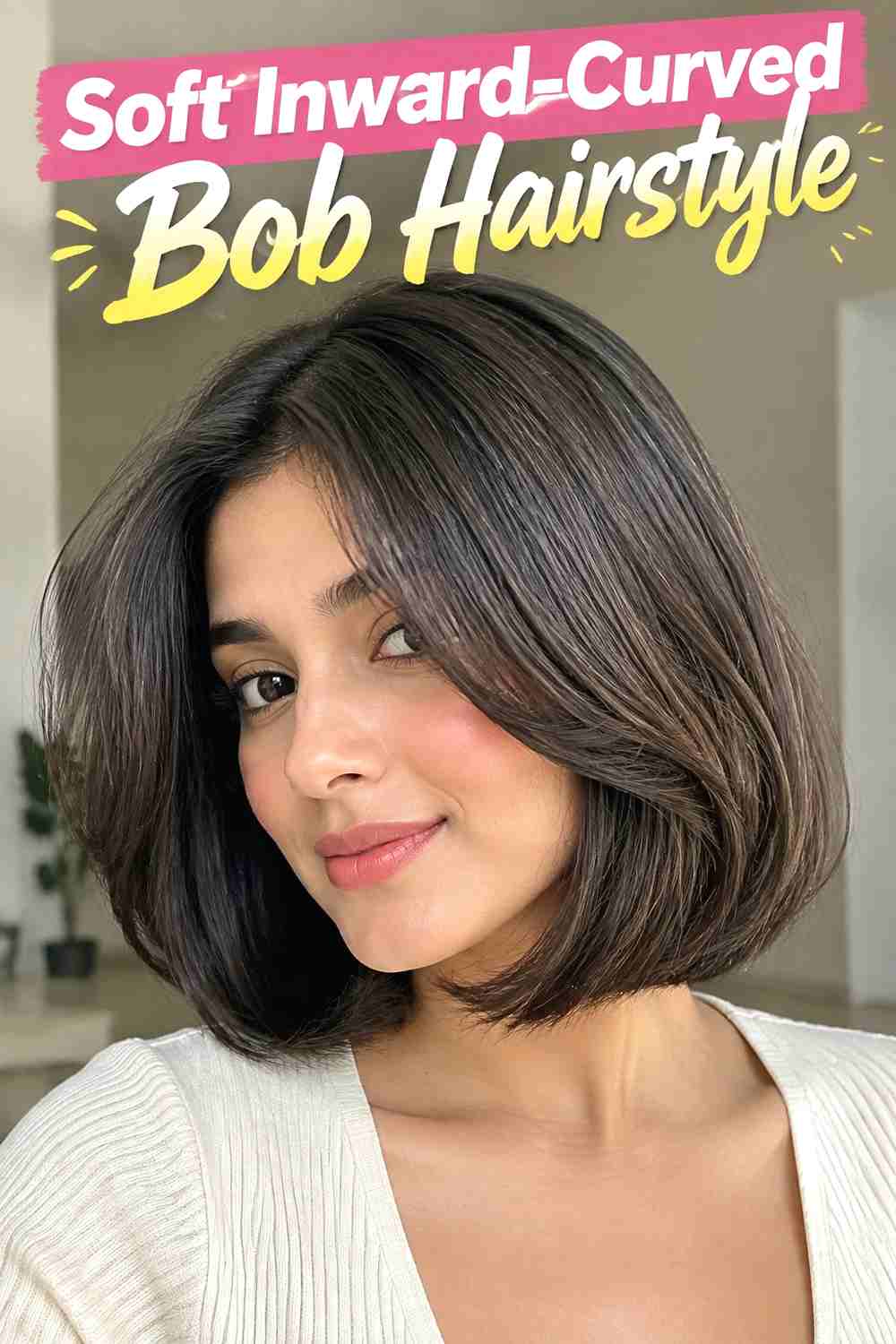1. Soft Inward Curved Bob Hairstyle