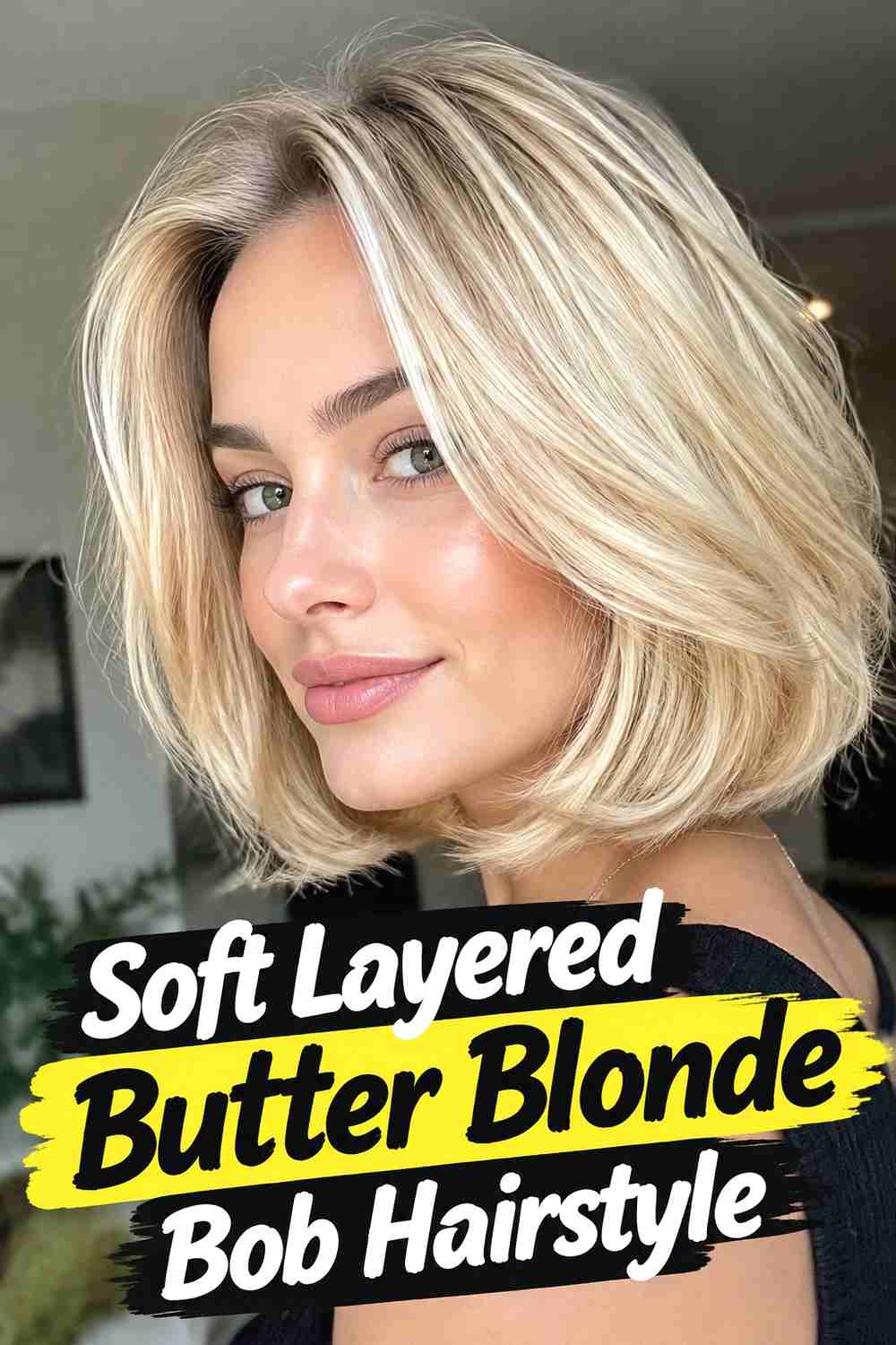 1. Soft Layered Butter Blonde Bob Hairstyle