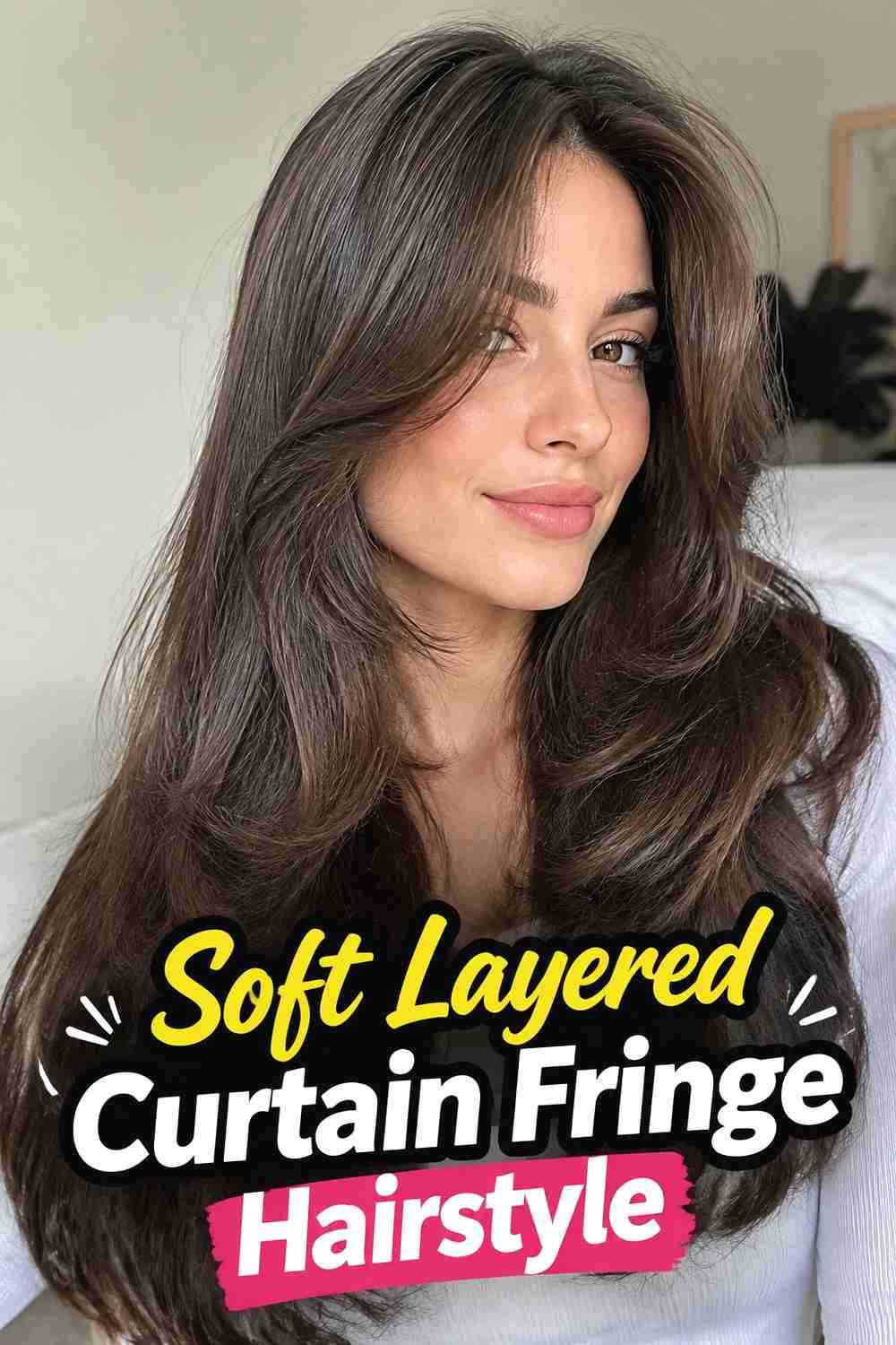 1. Soft Layered Curtain Fringe Hairstyle