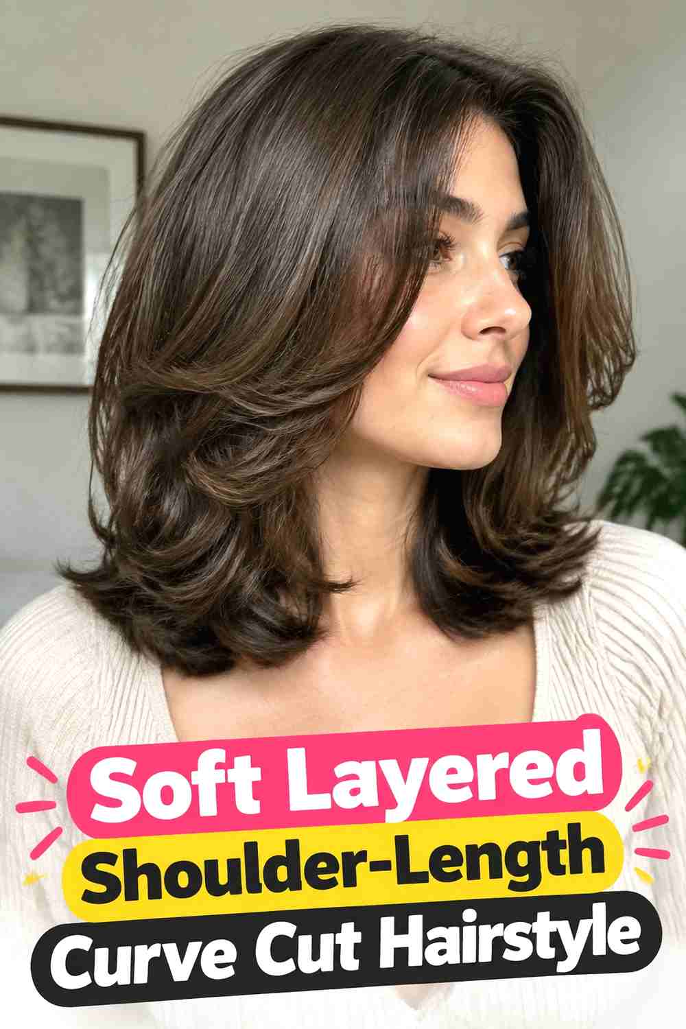 3. Soft Layered Shoulder Length Curve Cut Hairstyle
