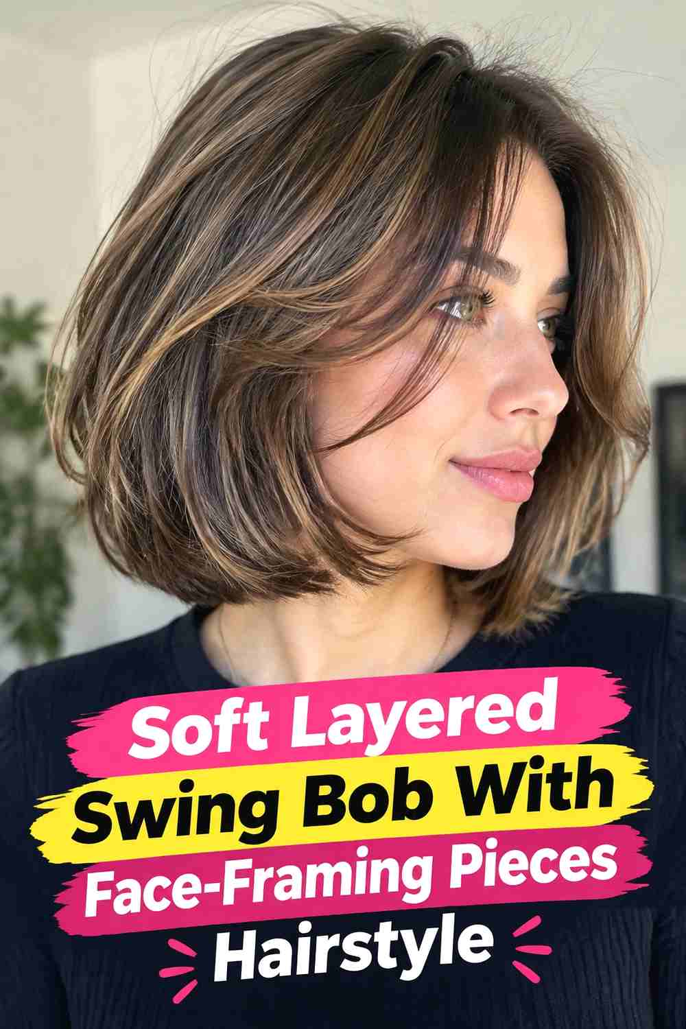 3. Soft Layered Swing Bob With Face Framing Pieces Hairstyle