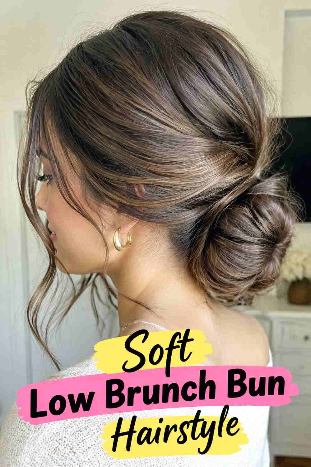 1. Soft Low Brunch Bun Hairstyle