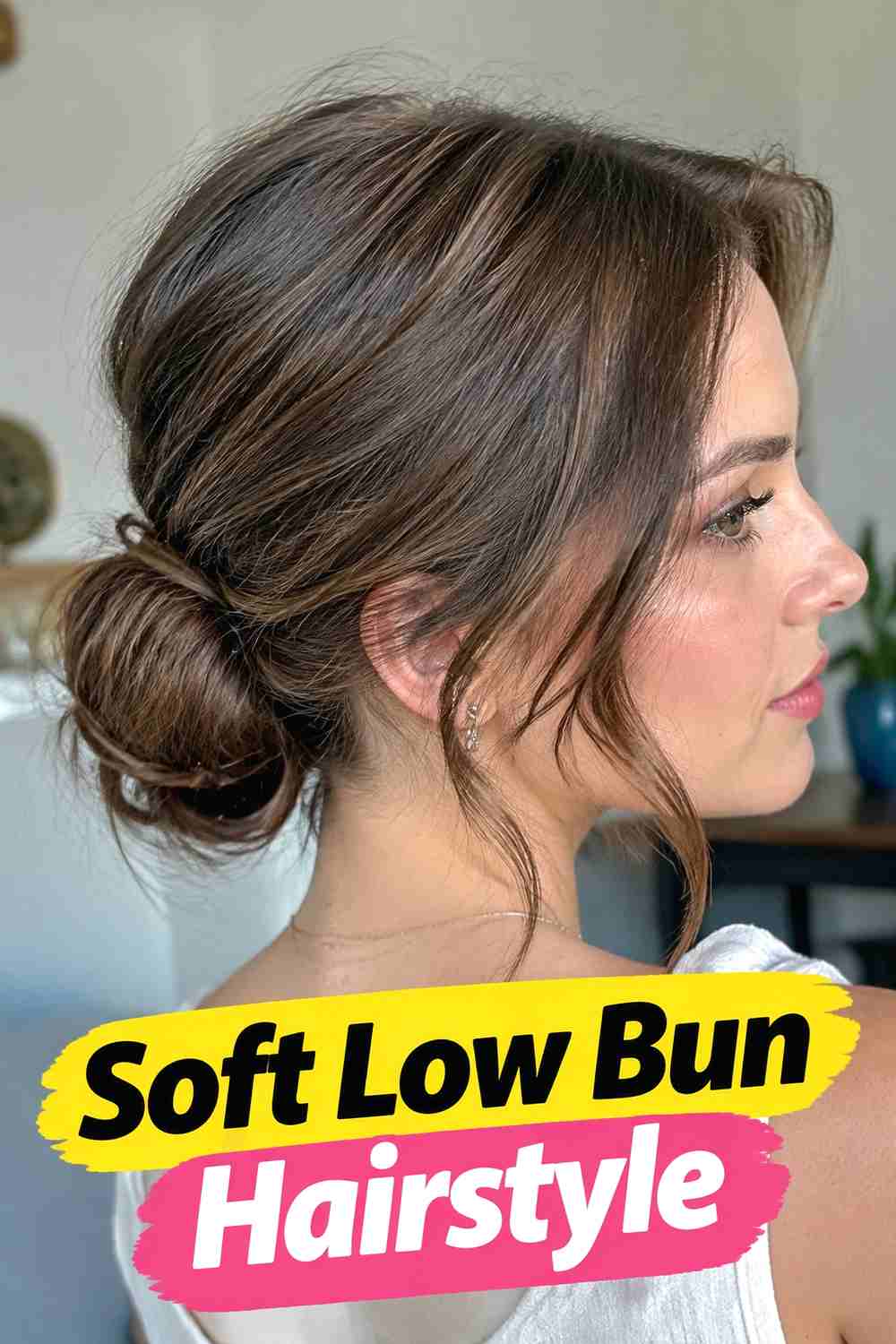 1. Soft Low Bun Hairstyle