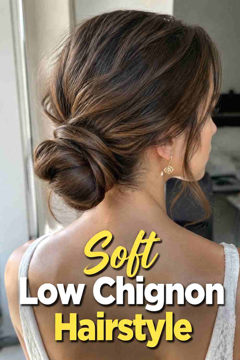 8. Soft Low Chignon Hairstyle