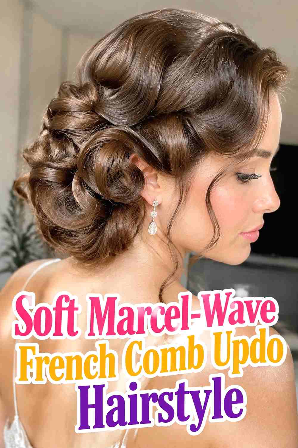 10. Soft Marcel Wave French Comb Updo Hairstyle