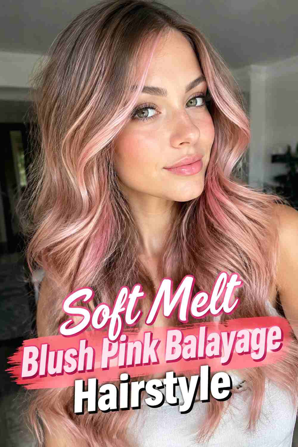 20. Soft Melt Blush Pink Balayage Hairstyle