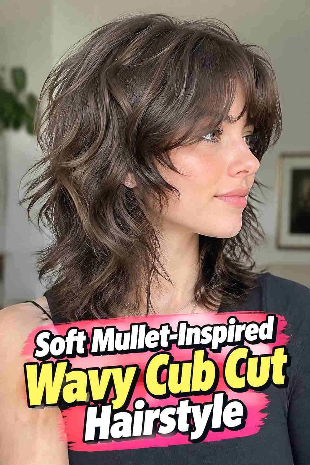 15. Soft Mullet Inspired Wavy Cub Cut Hairstyle