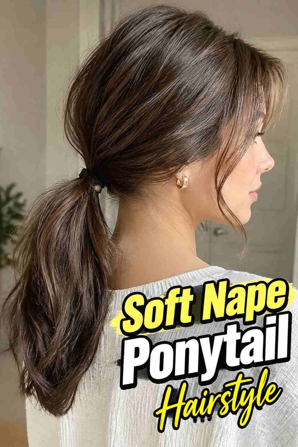 1. Soft Nape Ponytail Hairstyle