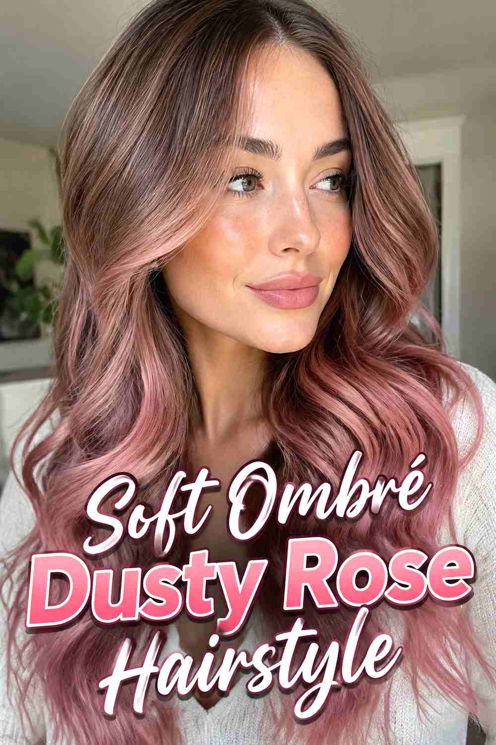 15. Soft Ombre Dusty Rose Hairstyle