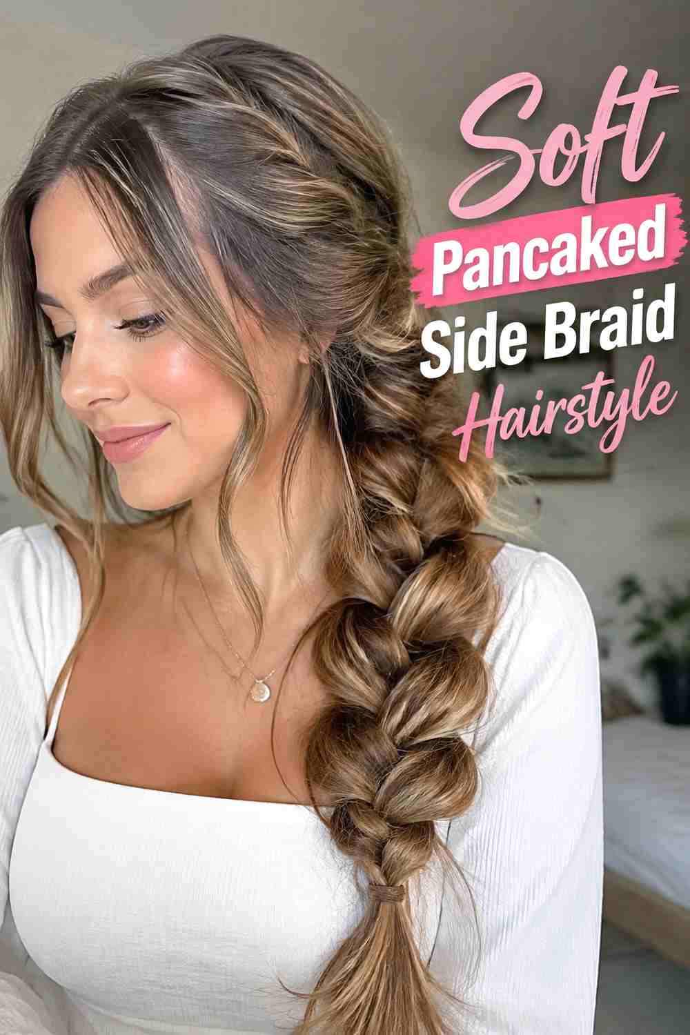 3. Soft Pancaked Side Braid Hairstyle